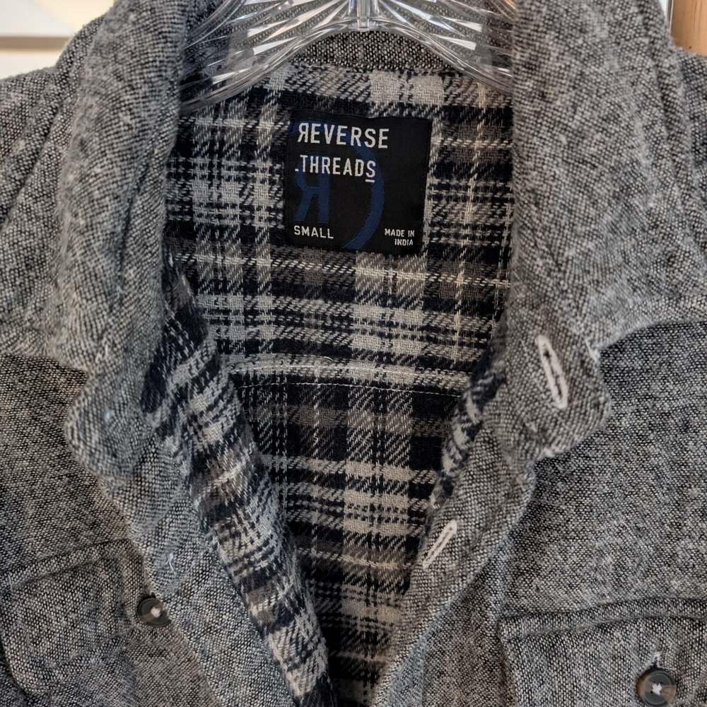 Gray Men's Button Down Shirt - Picture 2 of 3